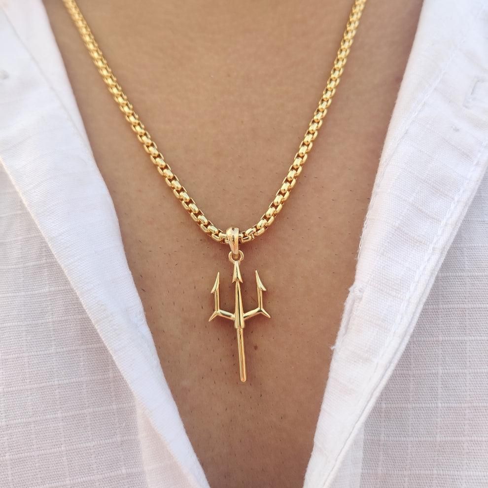 Gold Plated Trishul Pendant
