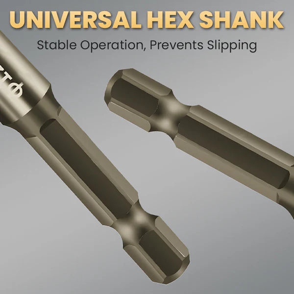 High-Strength 4-Flute Serrated Eccentric Drill Bit Kit - (Set of 13)