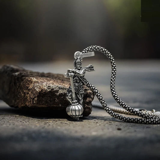 Hanumanji With Silver Gada Pendant