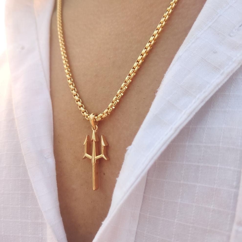 Gold Plated Trishul Pendant