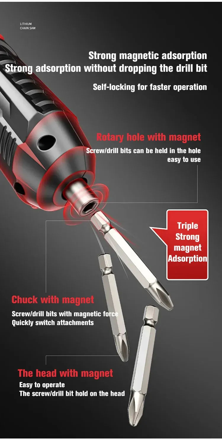 Metal Electric Screwdriver with 47 pcs Screwdriver Bit Set