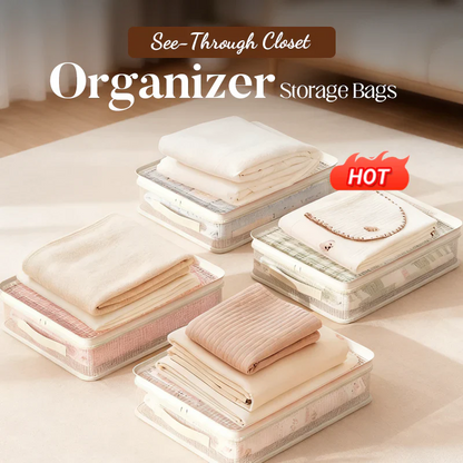 Transparent storage bags for the wardrobe | Pack of 5