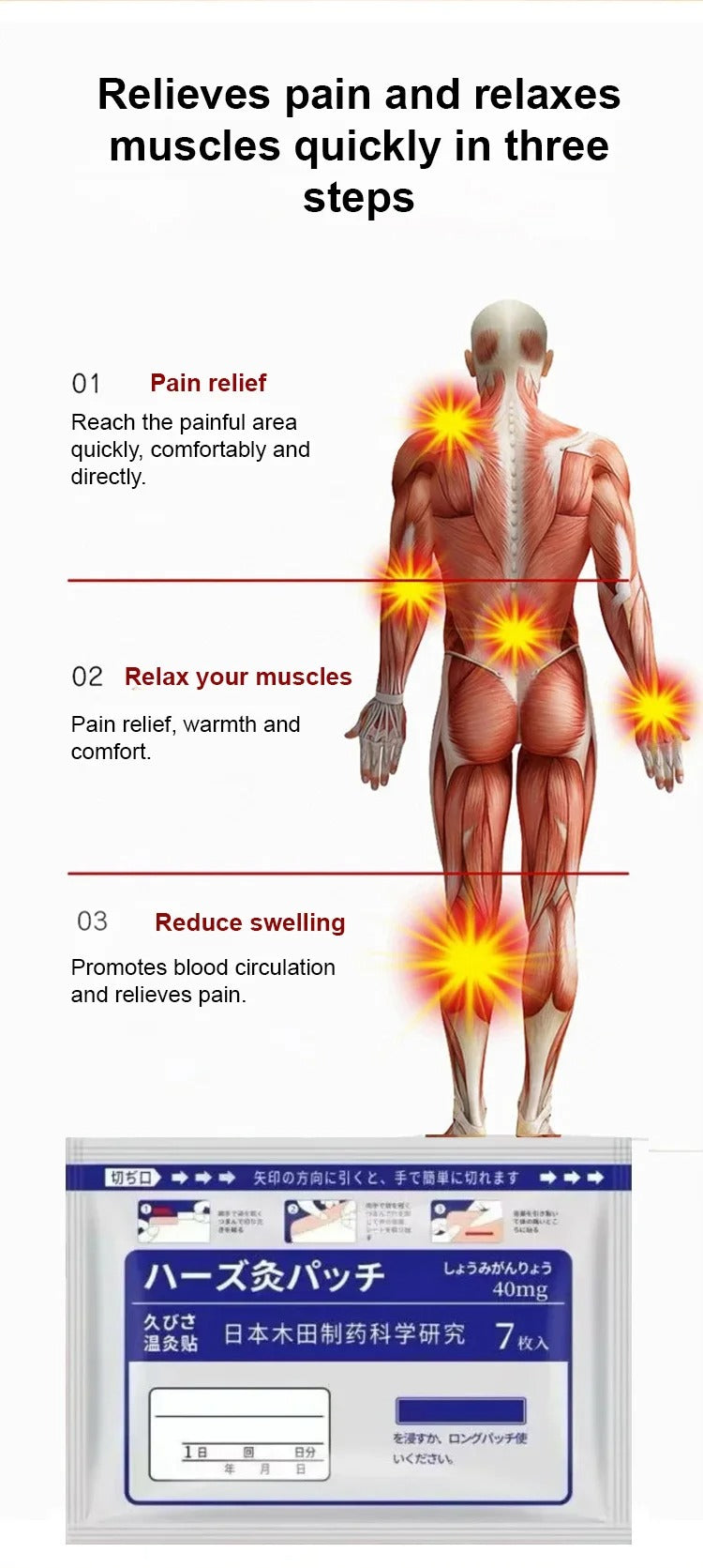 Ginger Pain Patches – Natural Heat Therapy for Pain & Stiffness| Pack of 20